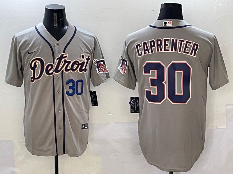 Men Detroit Tigers 30 Caprenter Grey Game Nike 2025 MLB Jersey style 5075